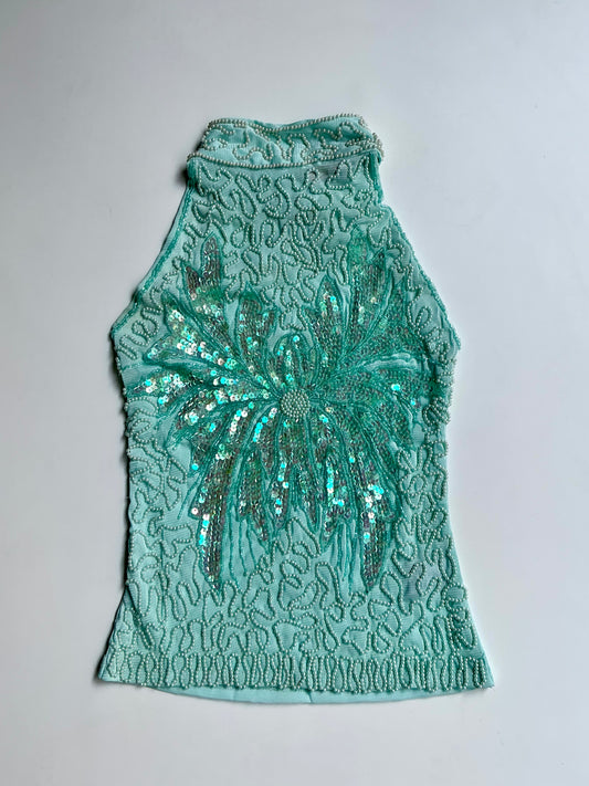 Vintage butterfly sequin top