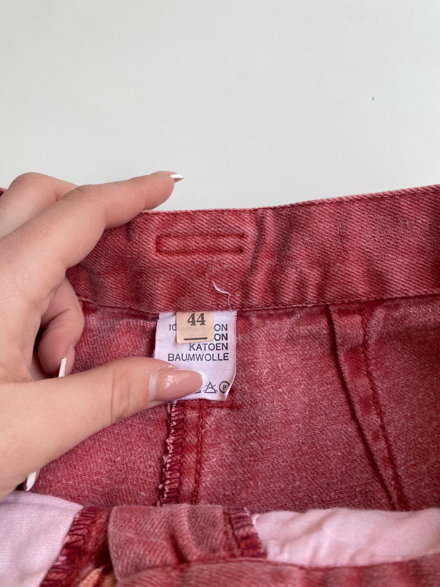 Coral washed baggy pants