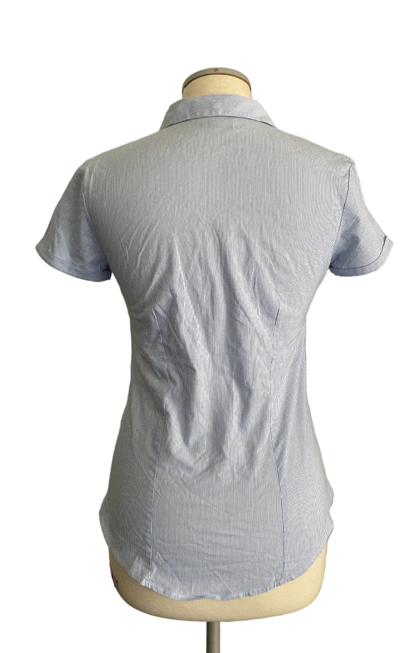 Y2K office siren striped shirt