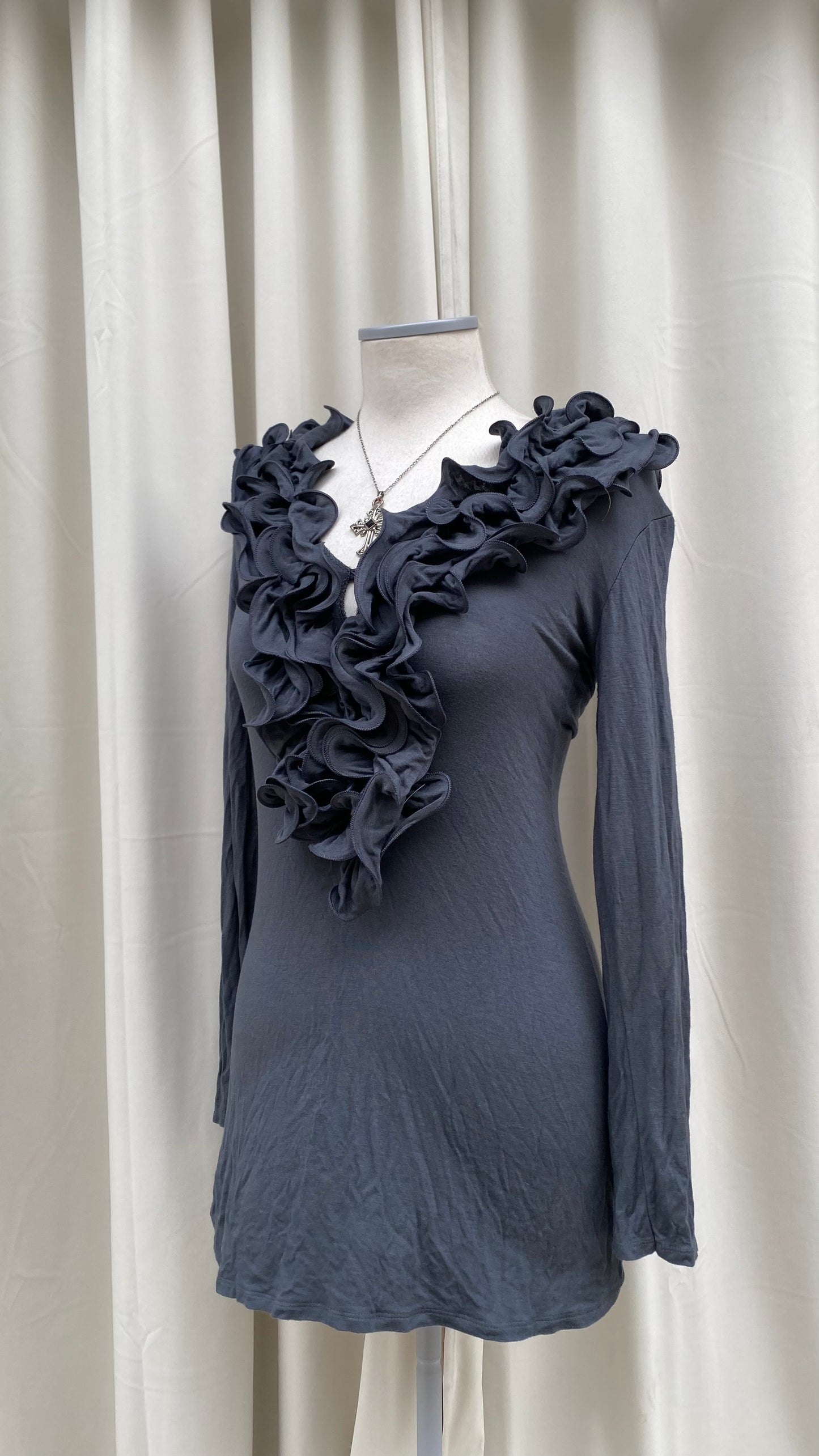 Vintage Ruffle Long sleeve Blouse