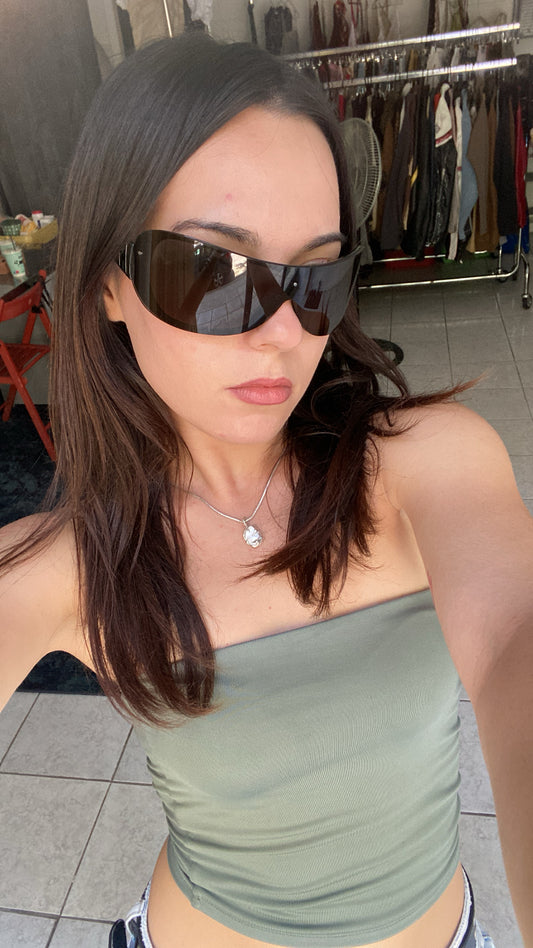 Deadstock John Richmond olive green sunglasses
