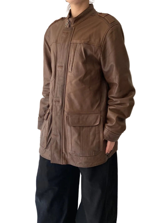 Real leather men’s brown jacket