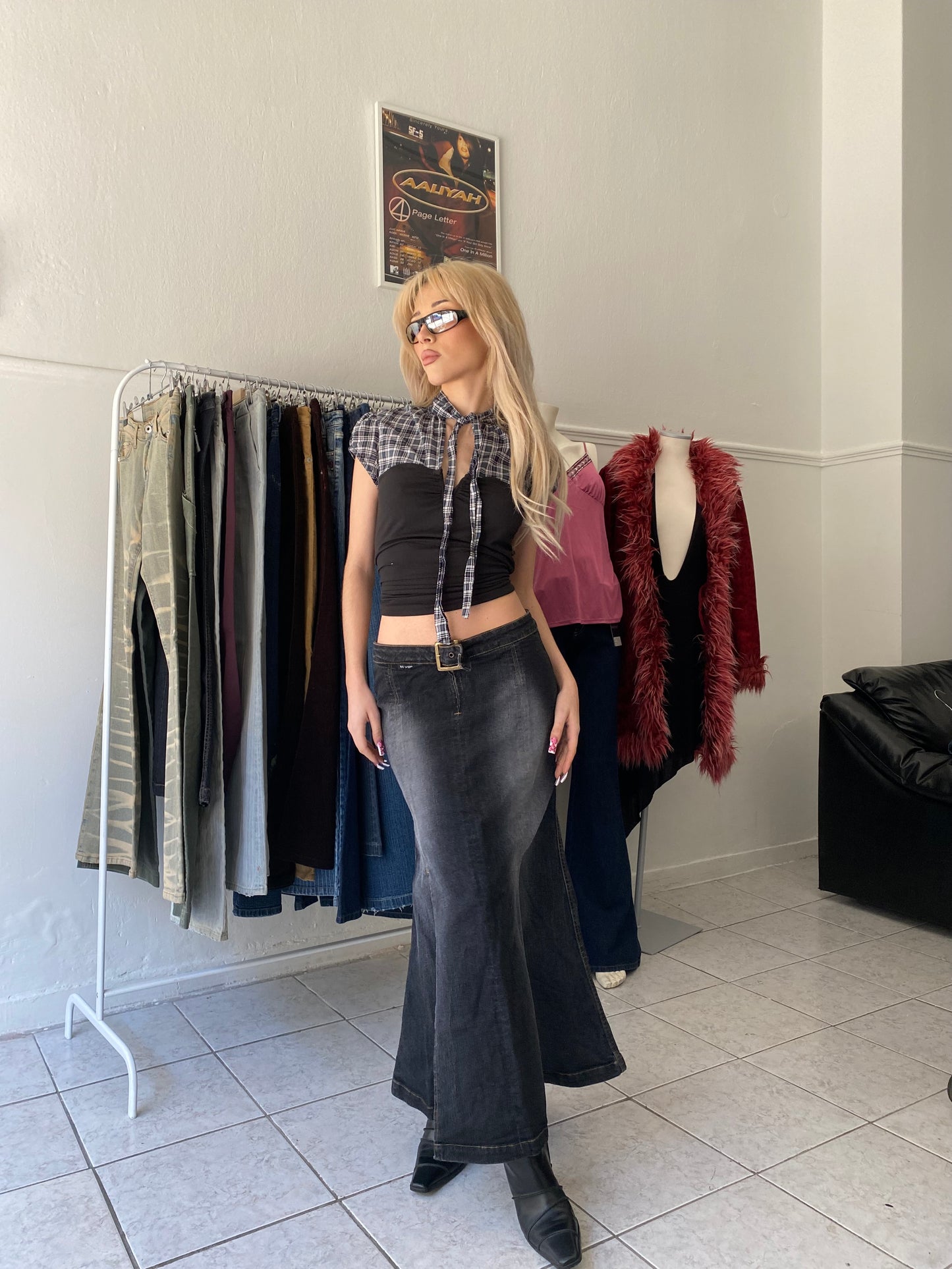 Deadstock denim mermaid skirt