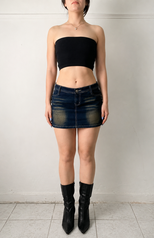 Y2k washed mini skirt