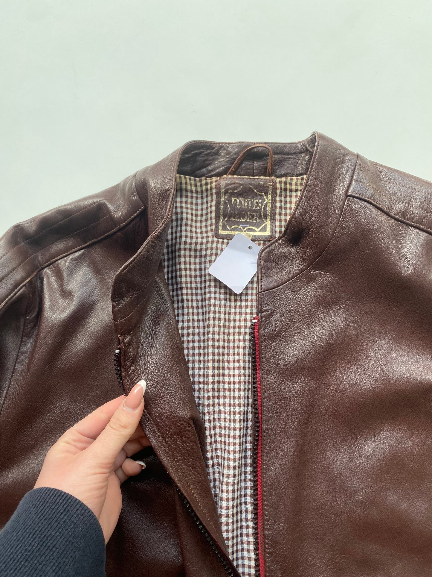 Dark brown/burgundy leather jacket
