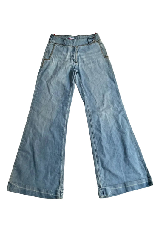 Miss denim low rise wide leg pants