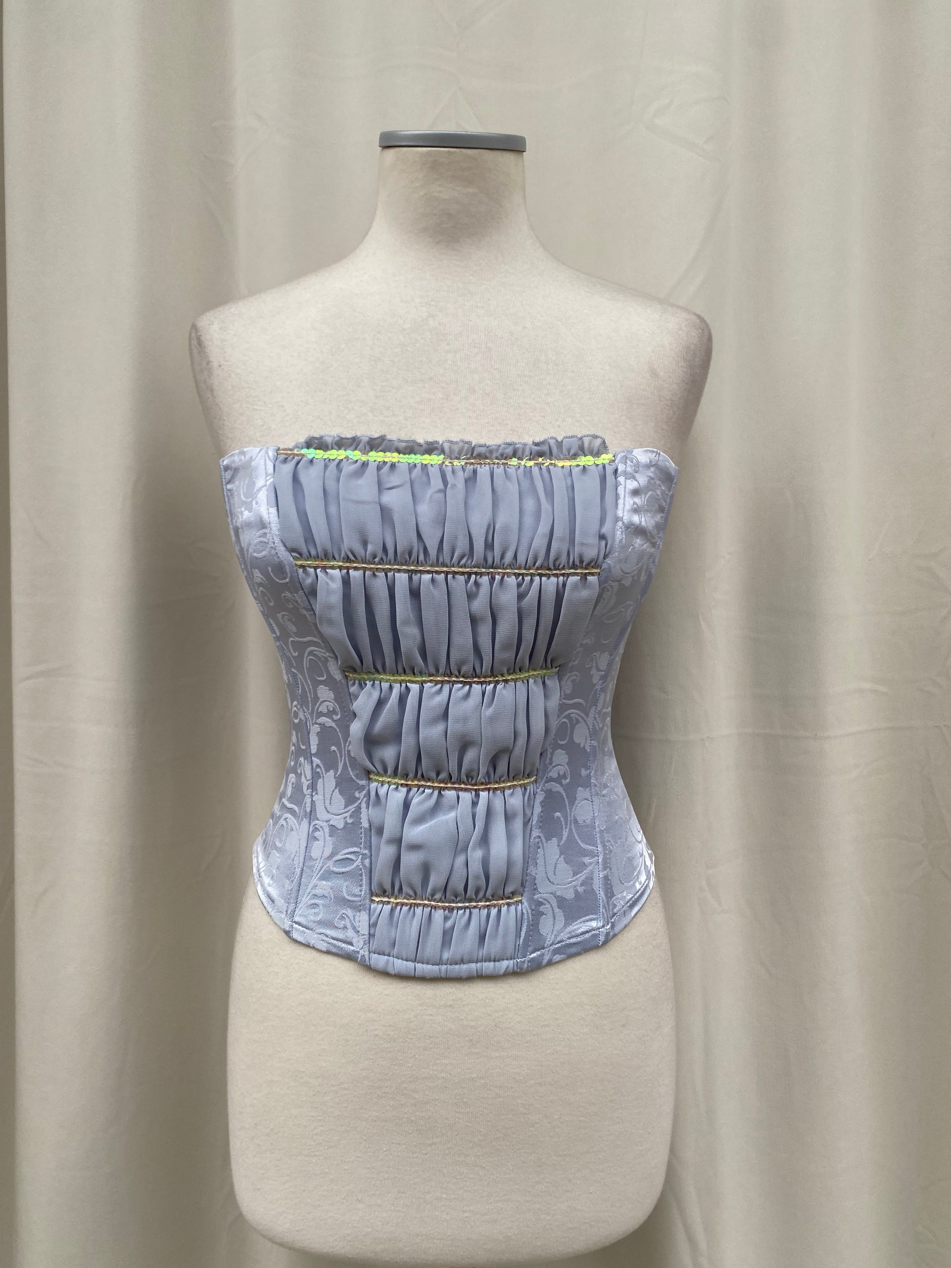 Vintage Baby Blue Corset Top | Y2K